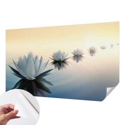 Peel and stick wall mural with a peaceful landscape view