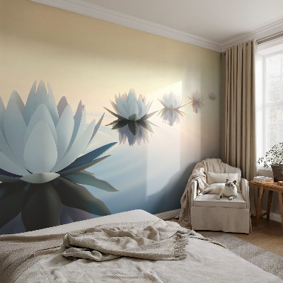 Peel and stick wall mural with a peaceful landscape view