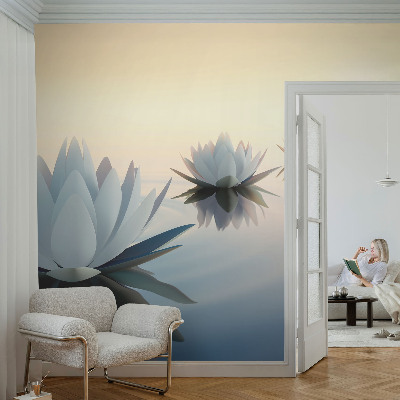 Peel and stick wall mural with a peaceful landscape view