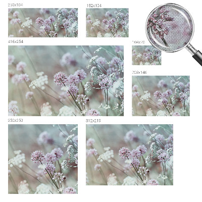 Self-adhesive wall mural with a wildflower design