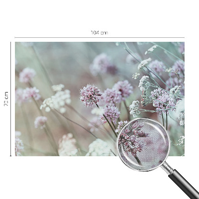 Self-adhesive wall mural with a wildflower design