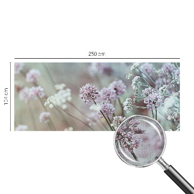 Self-adhesive wall mural with a wildflower design