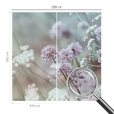 Self-adhesive wall mural with a wildflower design