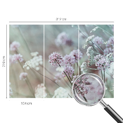 Self-adhesive wall mural with a wildflower design