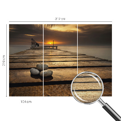 Stick-on wall mural with a sunset design