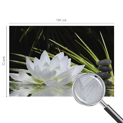 Removable wall mural with a lily meditation design