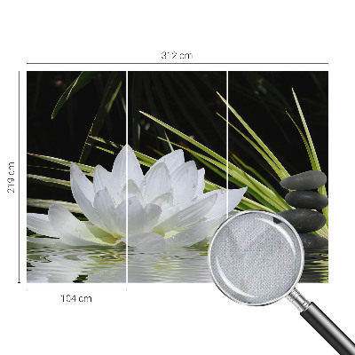 Removable wall mural with a lily meditation design