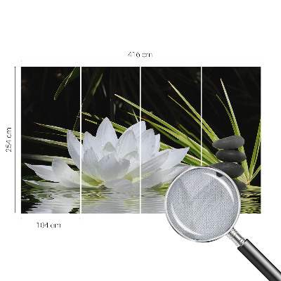 Removable wall mural with a lily meditation design
