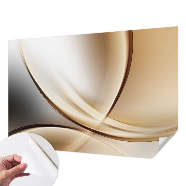 Peel and stick wall mural for living room with rounded lines