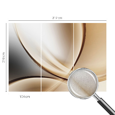 Peel and stick wall mural for living room with rounded lines