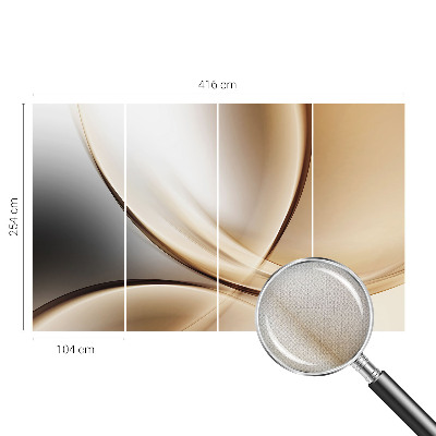 Peel and stick wall mural for living room with rounded lines