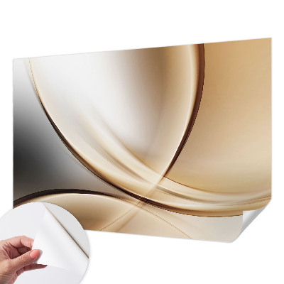 Peel and stick wall mural for living room with rounded lines