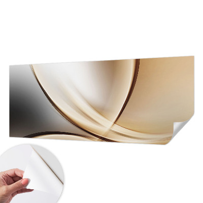 Peel and stick wall mural for living room with rounded lines