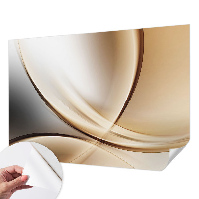 Peel and stick wall mural for living room with rounded lines