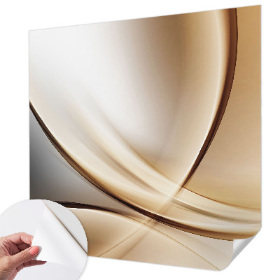 Peel and stick wall mural for living room with rounded lines