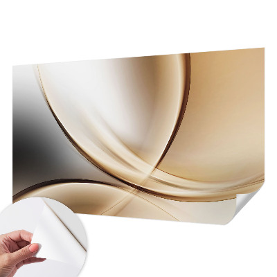 Peel and stick wall mural for living room with rounded lines