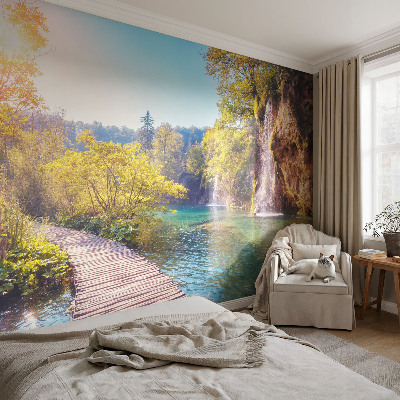 Peel and stick wall mural for bedroom with a natural landscape design
