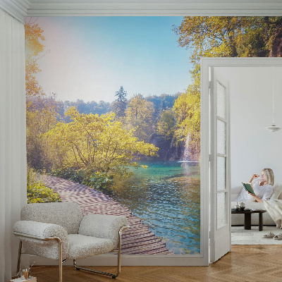 Peel and stick wall mural for bedroom with a natural landscape design