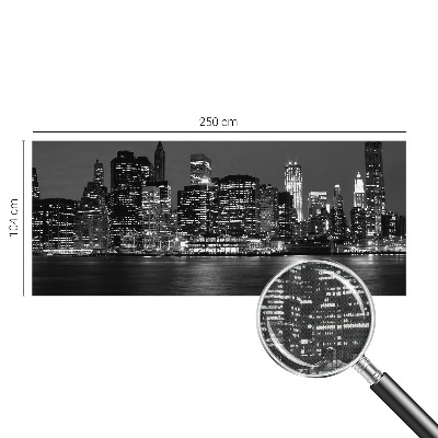 Peel and stick wall mural for bedroom featuring a night metropolis design