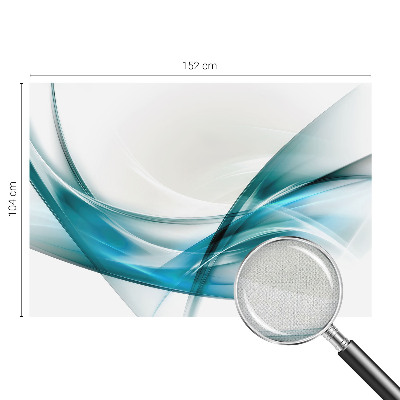 Peel and stick wall mural for kids' room with a blue waves design