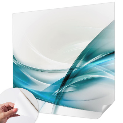 Peel and stick wall mural for kids' room Blue waves