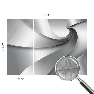 3D photo wallpaper mural with a geometric spirals design