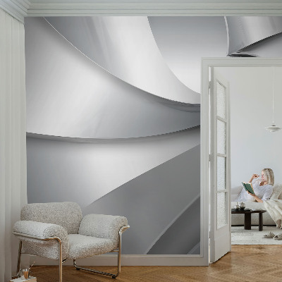 3D photo wallpaper mural with a geometric spirals design