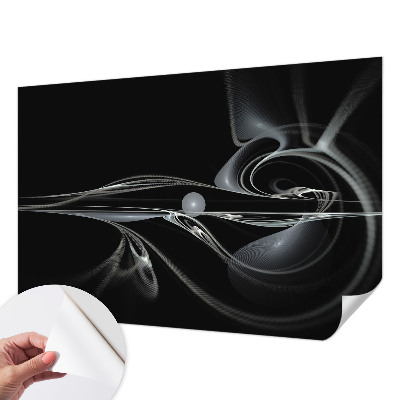 Nursery wall mural with fluid line pattern suitable for nurseries