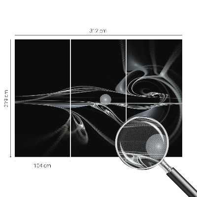 Nursery wall mural with fluid line pattern suitable for nurseries
