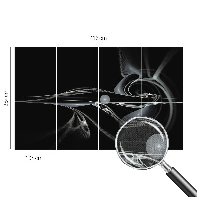 Nursery wall mural with fluid line pattern suitable for nurseries