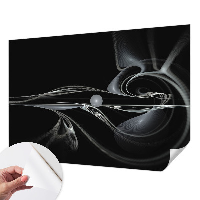 Nursery wall mural with fluid line pattern suitable for nurseries