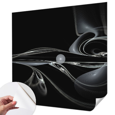 Nursery wall mural with fluid line pattern suitable for nurseries