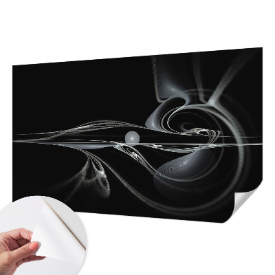 Nursery wall mural with fluid line pattern suitable for nurseries