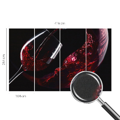 Peel and stick wall mural for living room in a red wine color