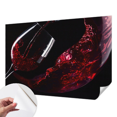 Peel and stick wall mural for living room in a red wine color