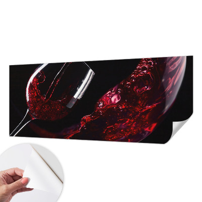 Peel and stick wall mural for living room in a red wine color