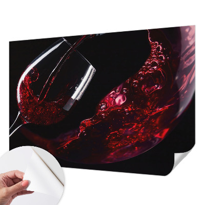 Peel and stick wall mural for living room in a red wine color