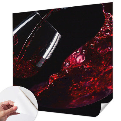 Peel and stick wall mural for living room in a red wine color