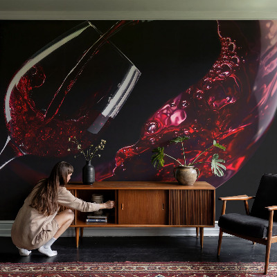 Peel and stick wall mural for living room Red wine