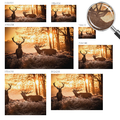 Peel and stick wallpaper mural with a deer scene at dawn