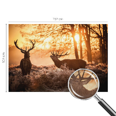 Peel and stick wallpaper mural with a deer scene at dawn