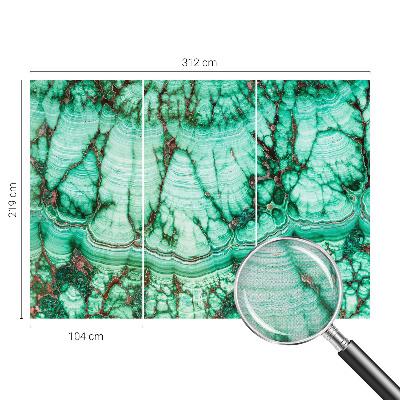 Baby room wall mural with green pattern