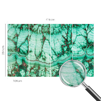 Baby room wall mural with green pattern