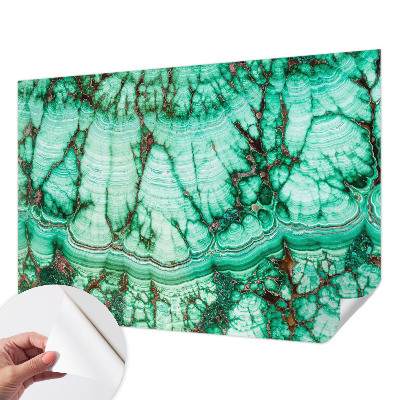 Baby room wall mural with green pattern