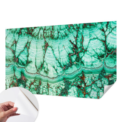 Baby room wall mural with green pattern