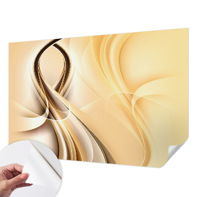 Peel and stick wall mural with a wavy line pattern