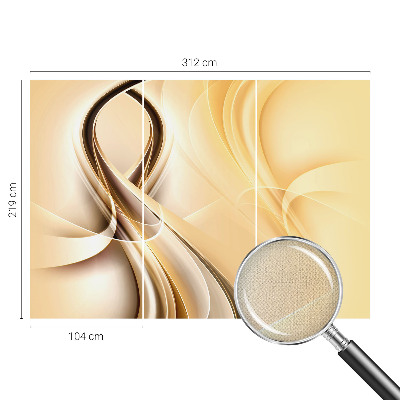 Peel and stick wall mural with a wavy line pattern