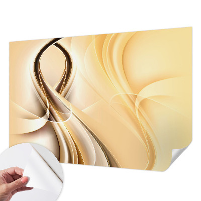 Peel and stick wall mural with a wavy line pattern