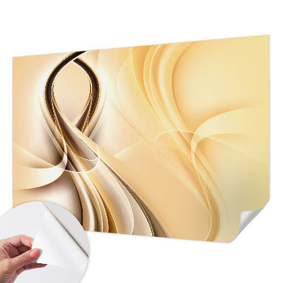 Peel and stick wall mural with a wavy line pattern