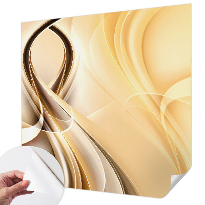 Peel and stick wall mural with a wavy line pattern